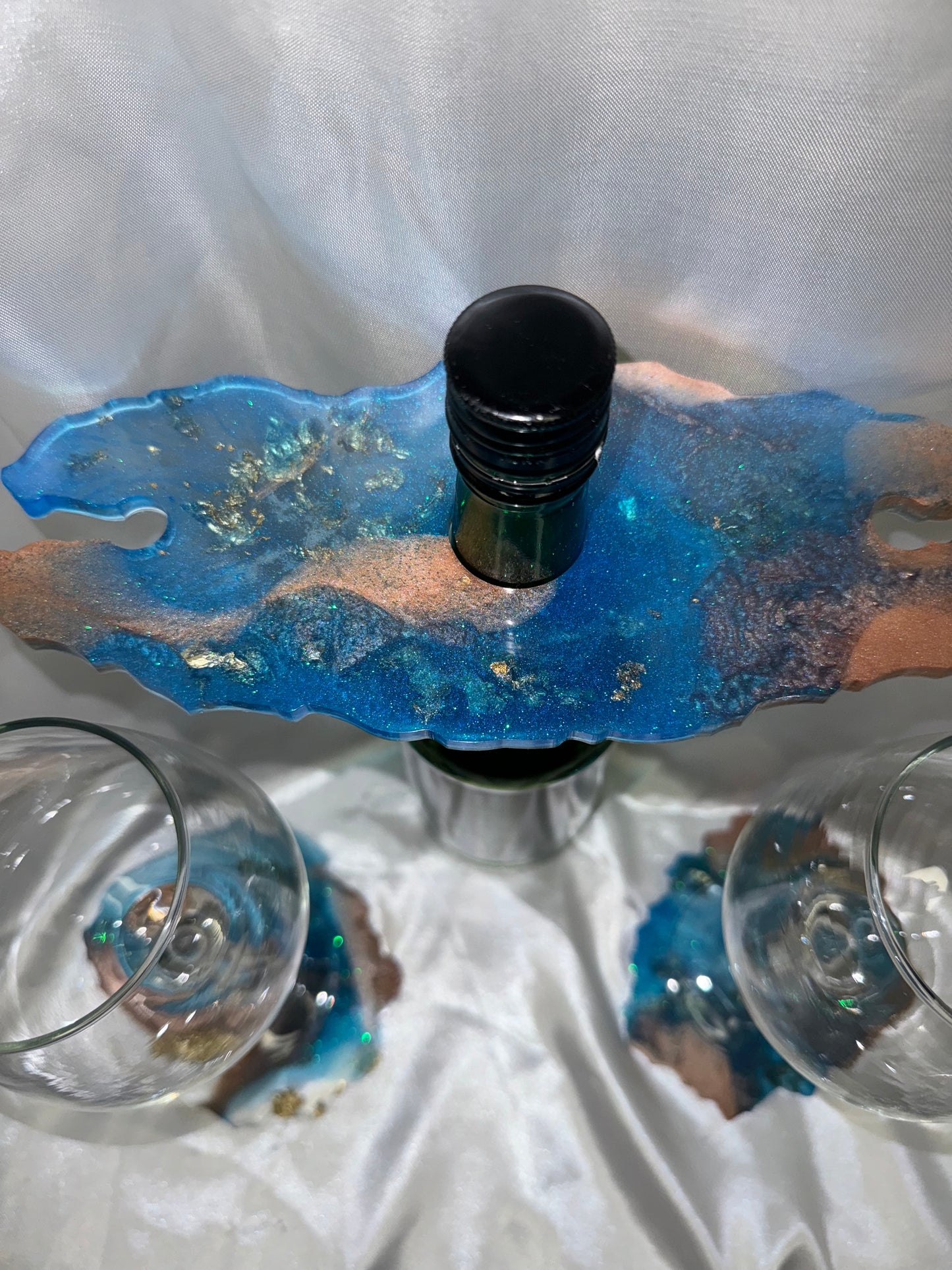 Ocean blue wine holder